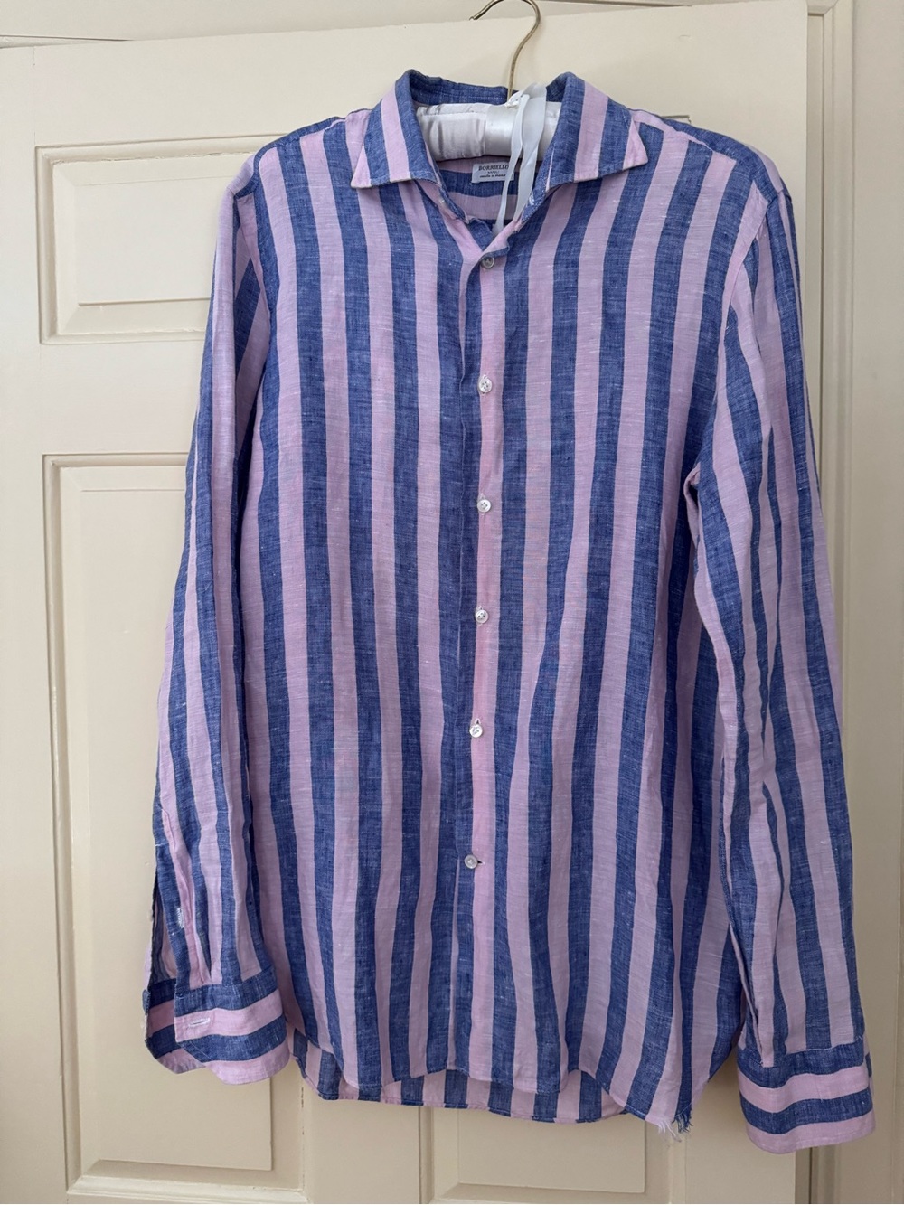 Borriello Linen Man’s Shirt, size 15 1/2, slim fit